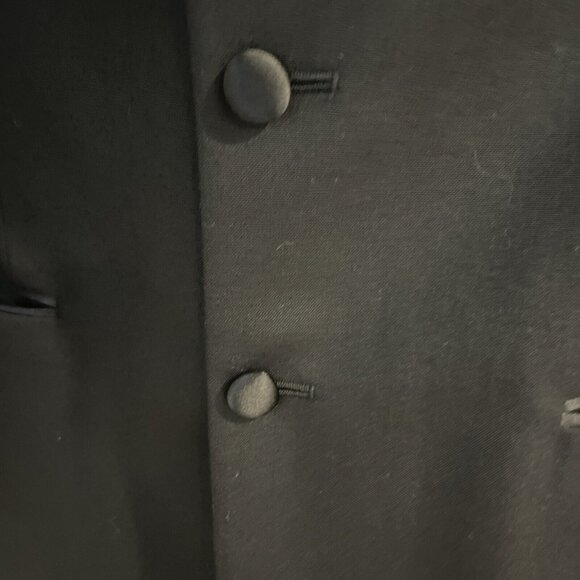 Jos A Bank Tuxedo Black Wool Satin Collar&buttons Men's Size 41R 3 Button Front - Picture 3 of 15